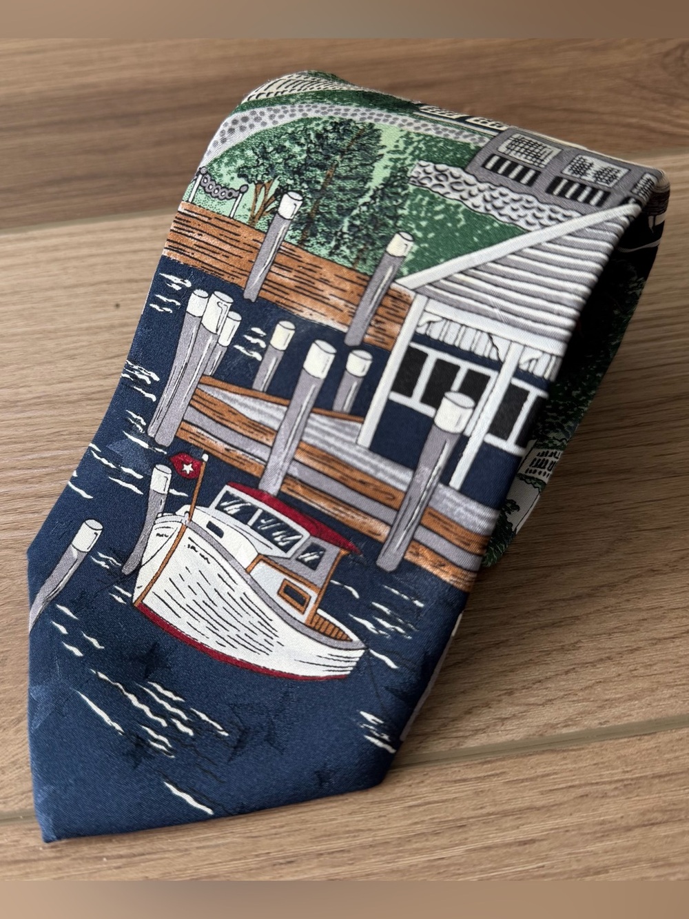 Vintage Max Raab New England Boat Nautical Silk Tie